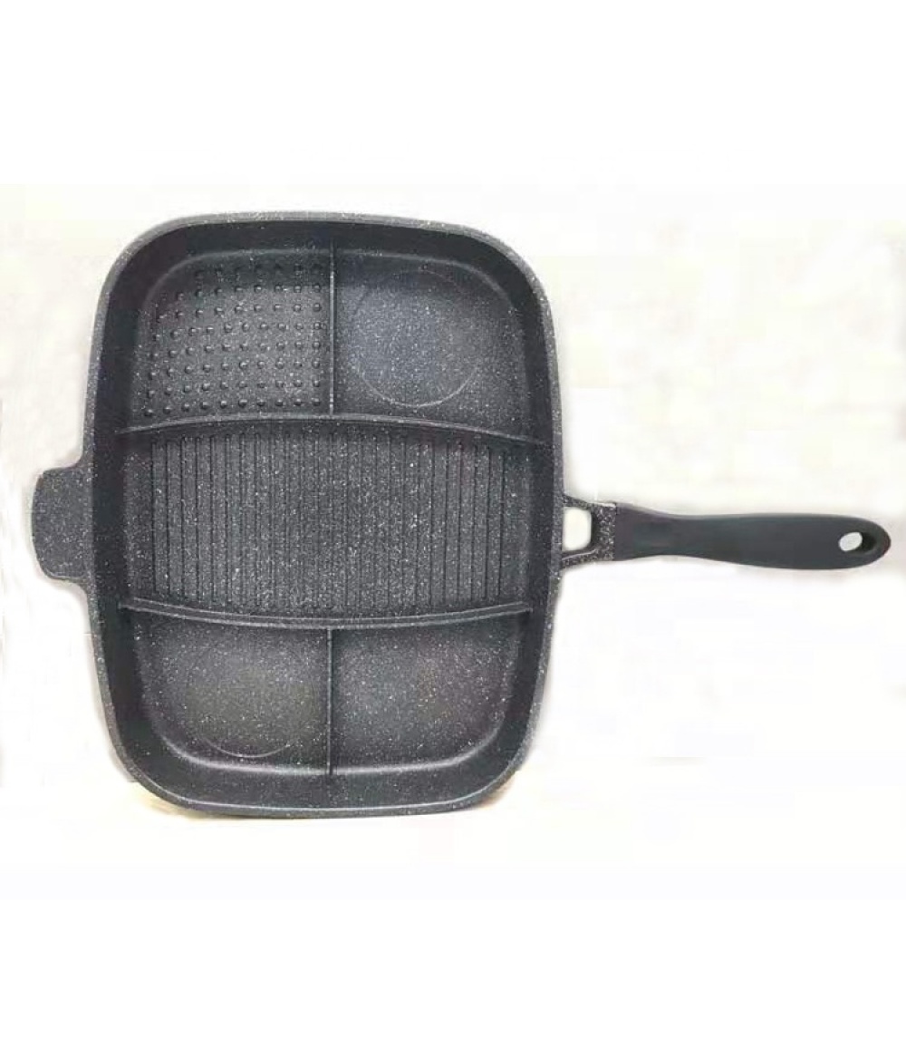 Outdoor Barbecue Accessory Cast Iron Square Pre-Seasoned Grill Pan