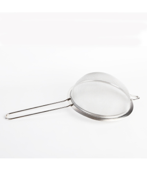 Premium Quality Stainless Steel Double Fine Mesh Strainer Colander With Wooden Handle