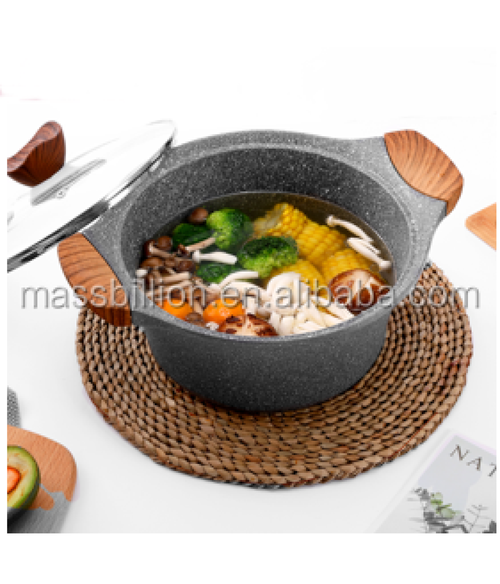 New Design Various Size Aluminum Alloy Marble Coating Non-Stick Fry Pan