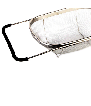 New Design Stainless Steel Filter Net Strainer Basket With Wide Rim Resting Feet And Handles