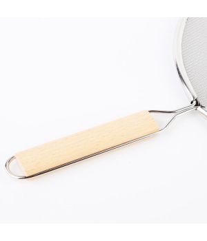 Wholesale Use Comfortable Wooden Handle Stainless Steel Food Kitchen Fine Mesh Strainer