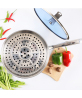 2019 New Hot Sale Non Stick Stainless Steel 32cm 3 Ply Dry Fry Pan