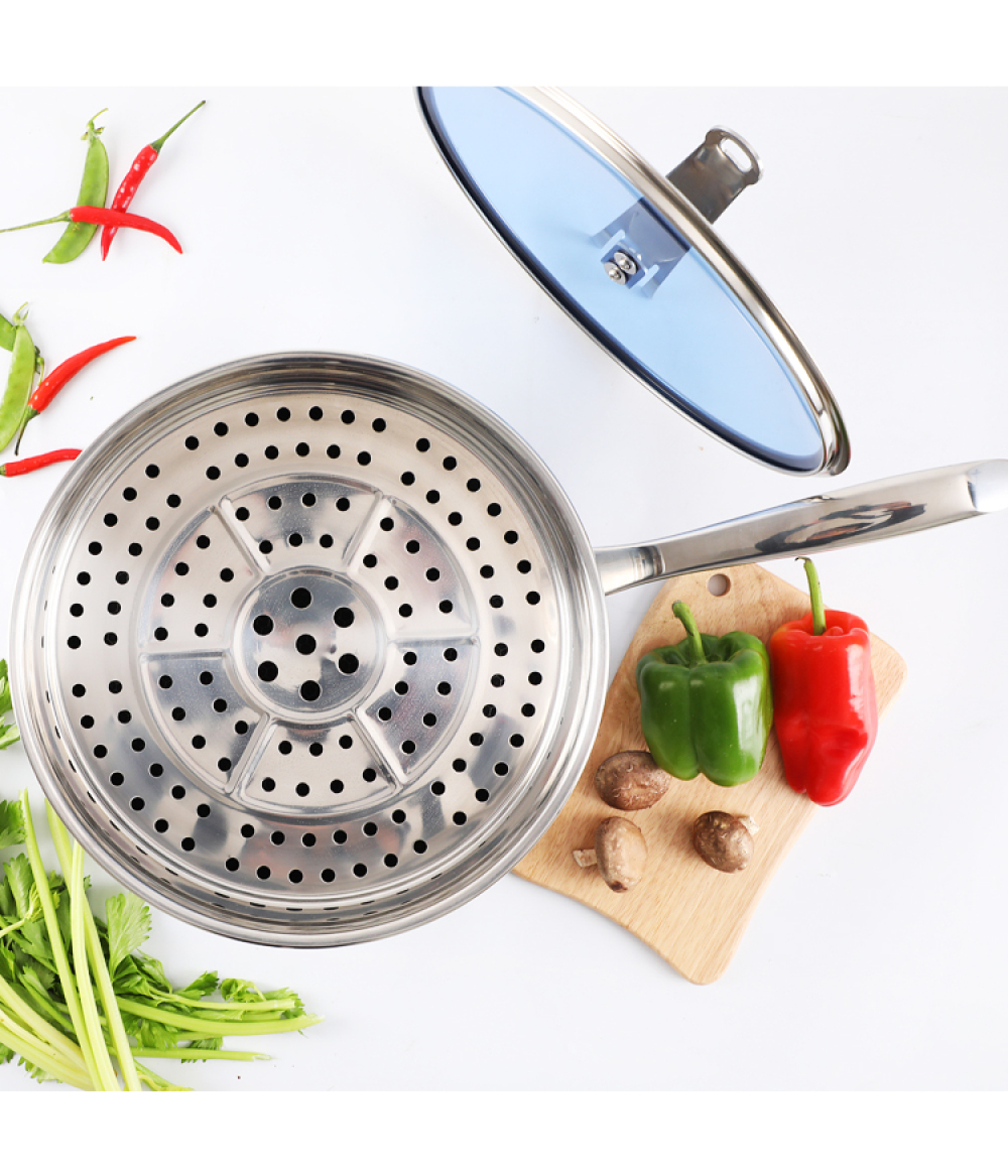 High Quality Non-stick Quality Honeycomb German Glass Round Fry Pan
