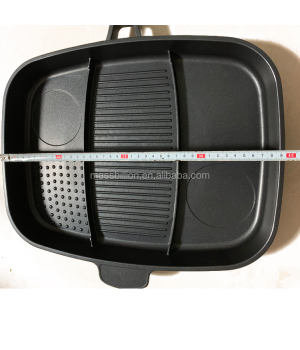 Outdoor Barbecue Accessory Cast Iron Square Pre-Seasoned Grill Pan