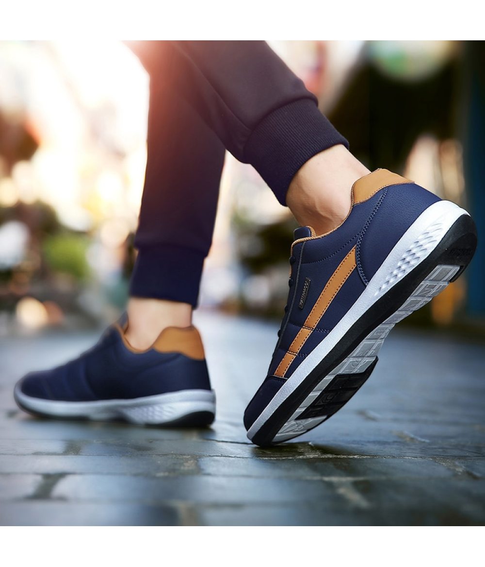 Leather Men Shoes Sneakers Trend Casual Shoe Italian Breathable Leisure Male Sneakers Non-slip Footwear Men Vulcanized Shoes