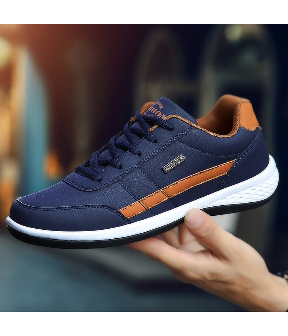 Leather Men Shoes Sneakers Trend Casual Shoe Italian Breathable Leisure Male Sneakers Non-slip Footwear Men Vulcanized Shoes