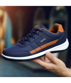 Leather Men Shoes Sneakers Trend Casual Shoe Italian Breathable Leisure Male Sneakers Non-slip Footwear Men Vulcanized Shoes