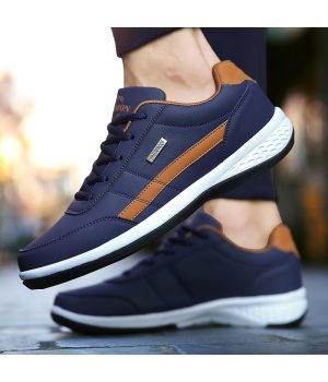 Leather Men Shoes Sneakers Trend Casual Shoe Italian Breathable Leisure Male Sneakers Non-slip Footwear Men Vulcanized Shoes