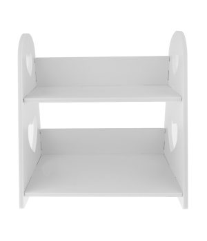 Wood Plastic Desktop Storage Organizer Display Shelf Rack Bookcase Decoration Crafts White