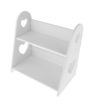 Wood Plastic Desktop Storage Organizer Display Shelf Rack Bookcase Decoration Crafts White
