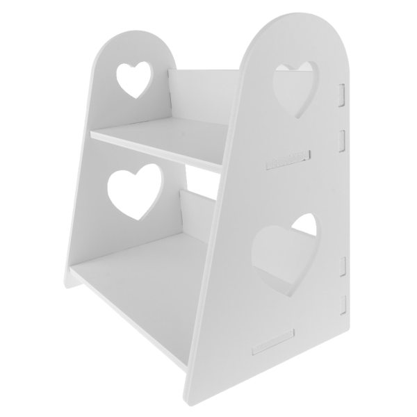 Wood Plastic Desktop Storage Organizer Display Shelf Rack Bookcase Decoration Crafts White