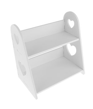 Wood Plastic Desktop Storage Organizer Display Shelf Rack Bookcase Decoration Crafts White