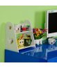 Wood Plastic Desktop Storage Organizer Display Shelf Rack Bookcase Decoration Crafts White