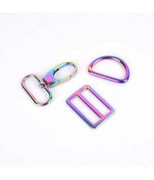 1 1/4inch Metal Snap Hook,Slider buckle D Ring Set, Handbag Hardware Kit Set Rainbow Color 1 1/4inch Metal Snap Hook,Slider buckle D Ring Set, Handbag Hardware Kit Set Rainbow Color