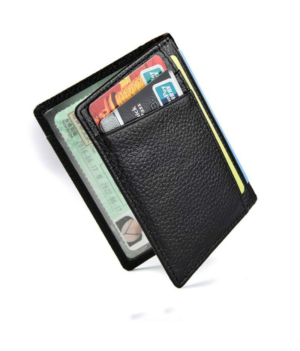 Super Slim Soft Wallet 100% Genuine Leather Mini Credit Card Wallet Purse Card Holders Men Wallet Thin Small