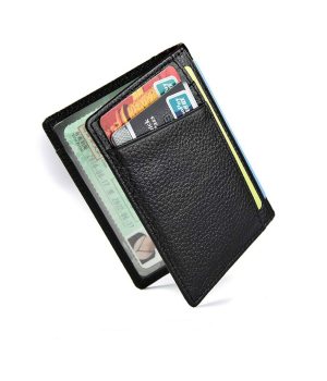 Super Slim Soft Wallet 100% Genuine Leather Mini Credit Card Wallet Purse Card Holders Men Wallet Thin Small