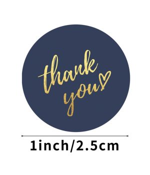 50-500pcs 1inch Blue Thank You Stickers For Envelope Sealing Labels Stationery Supplies Handmade Wedding Gift Decoration Sticker