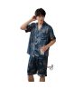 M-5XL New Men Summer Pajama Sets Man Large Bust Silk Pajamas Shorts Pants Satin Sleep Wear Pijamas Pyjama Mujer 4x Pajama Shorts