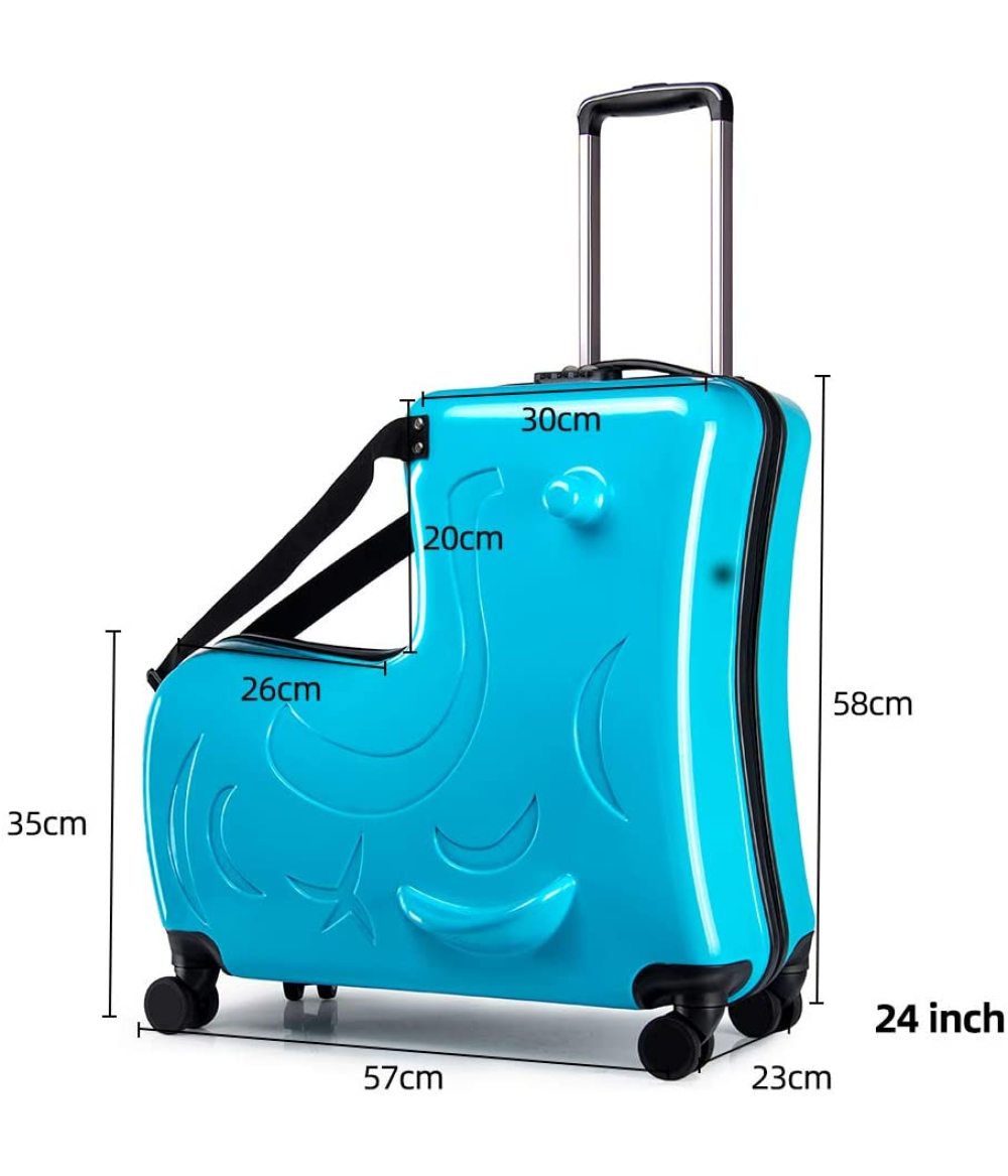 AOWEILA PC Duffel Bag for Kids Ride-On Suitcase Carry-On Luggage with Wheels Fits to Children Aged 1-12 Years Old  Travel