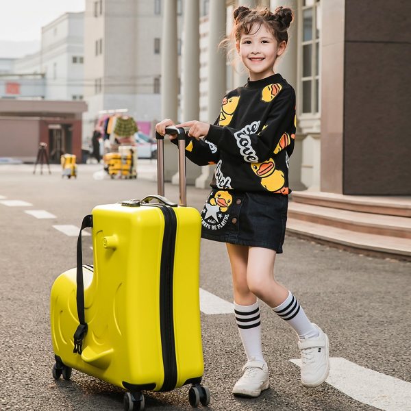 AOWEILA PC Duffel Bag for Kids Ride-On Suitcase Carry-On Luggage with Wheels Fits to Children Aged 1-12 Years Old  Travel