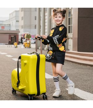 AOWEILA PC Duffel Bag for Kids Ride-On Suitcase Carry-On Luggage with Wheels Fits to Children Aged 1-12 Years Old Travel