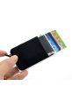 YUECIMIE Slim Aluminum Wallet With Elasticity Back Pouch ID Credit Card Holder Mini RFID Wallet Automatic Pop up Bank Card Case