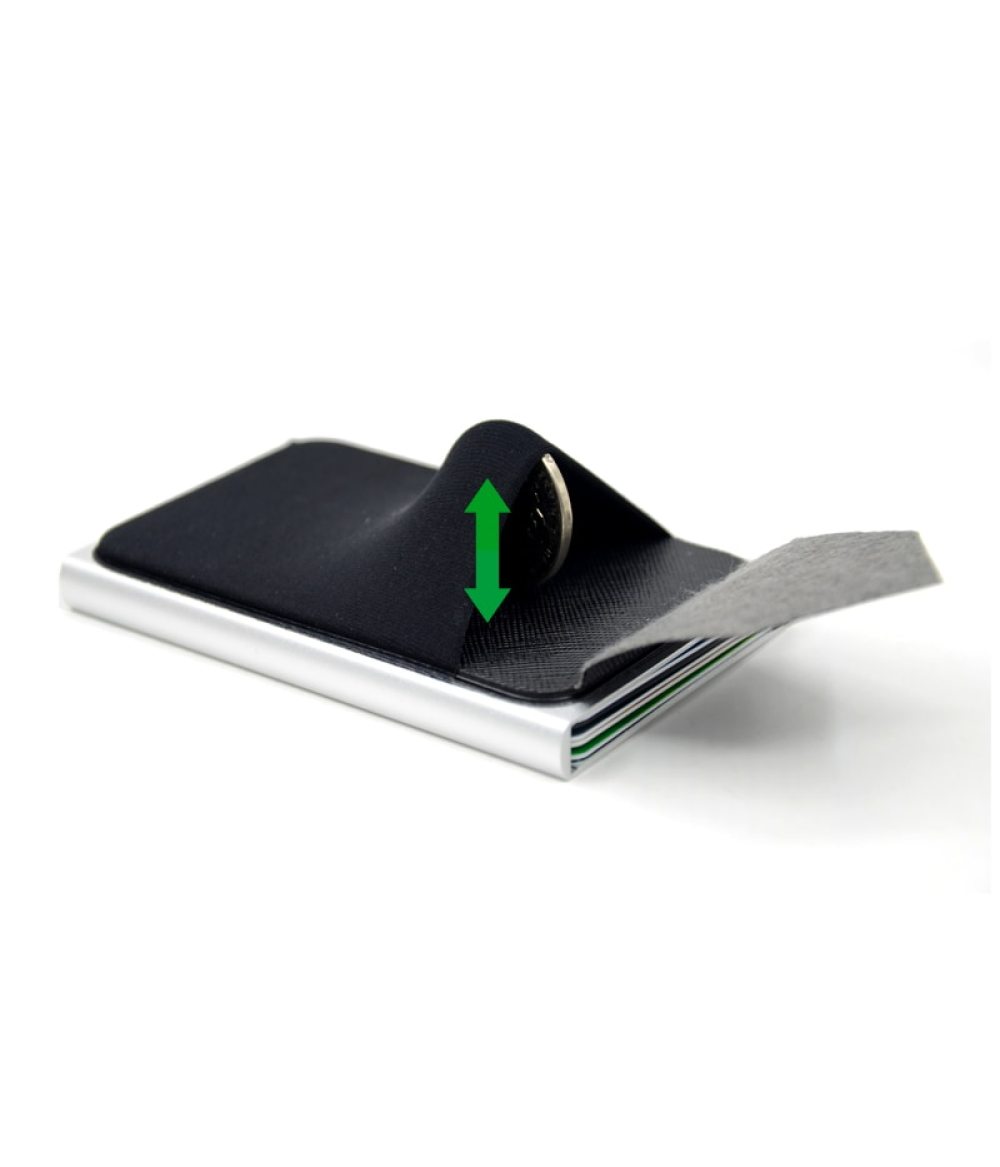 YUECIMIE Slim Aluminum Wallet With Elasticity Back Pouch ID Credit Card Holder Mini RFID Wallet Automatic Pop up Bank Card Case