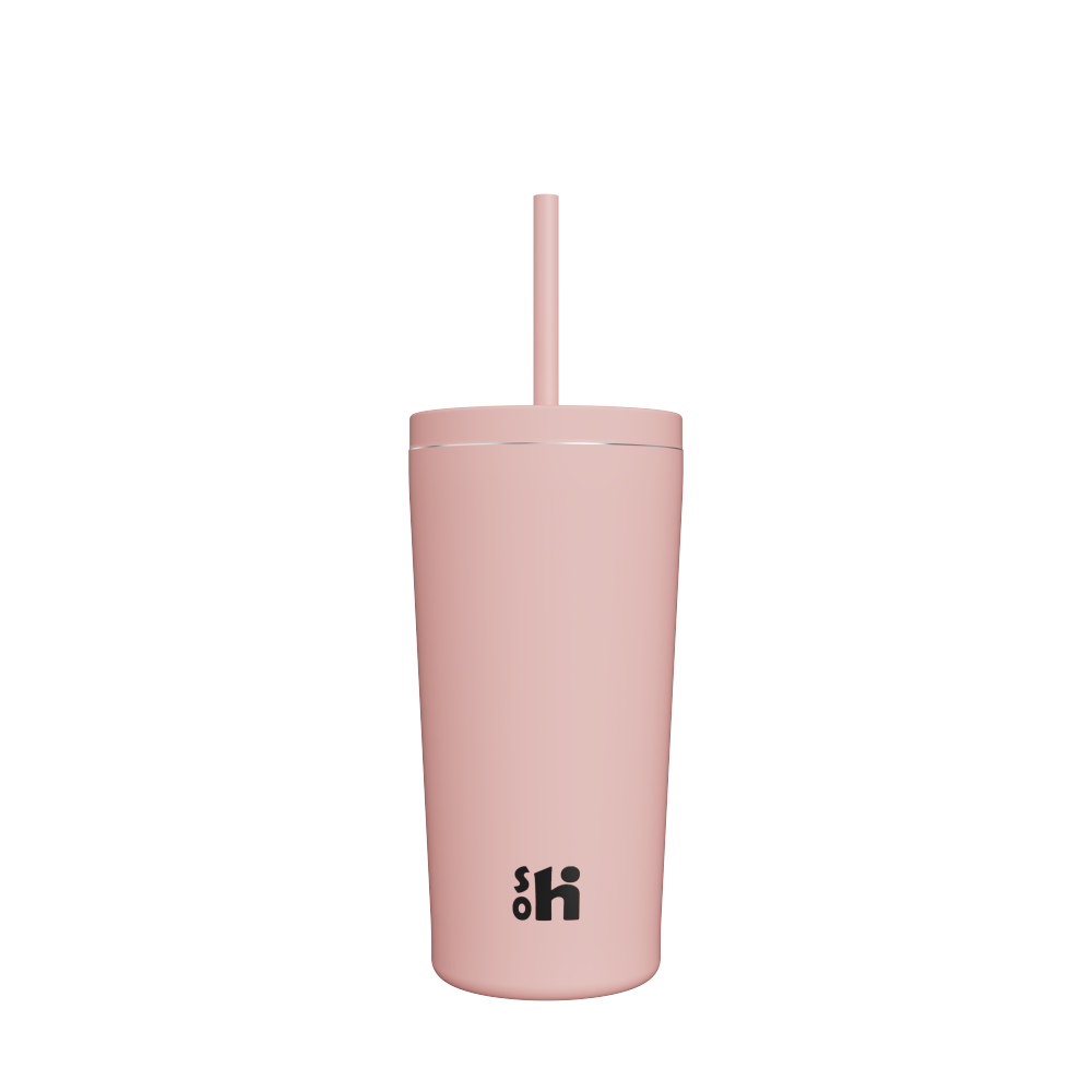 18OZ/530ML DOUBLE WALL STAINLESS STEEL STRAW TUMBLER