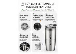 Which features are most important for a coffee travel tumbler to prevent leaks and maintain temperature during commuting?