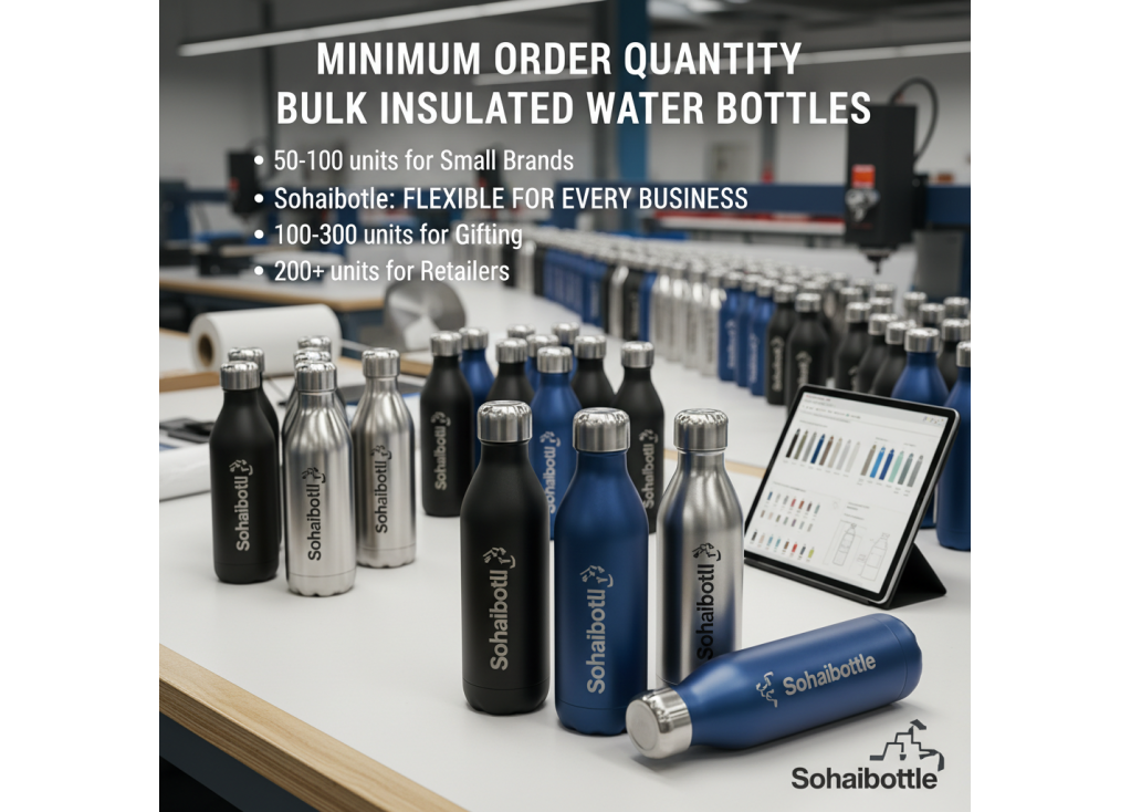 What is the typical minimum order quantity (MOQ) for bulk insulated water bottle orders?