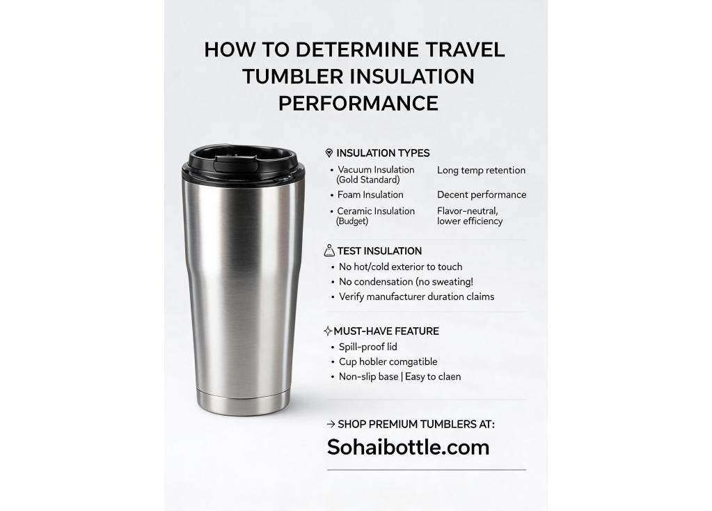 How can I determine the best insulation performance for a travel tumbler intended for both hot coffee and cold water?