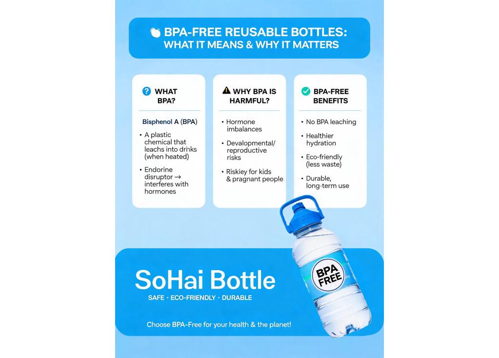 What does BPA-free mean, and why is it important for reusable plastic bottles?