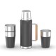 Stay-Hot &Cold Bottle with  SS Inner Stoper and SS Outer Cap | Welded Hollow Metal and Wooden Handle |Insulated Stainless Steel  Bottle for  bear, Tea, and More