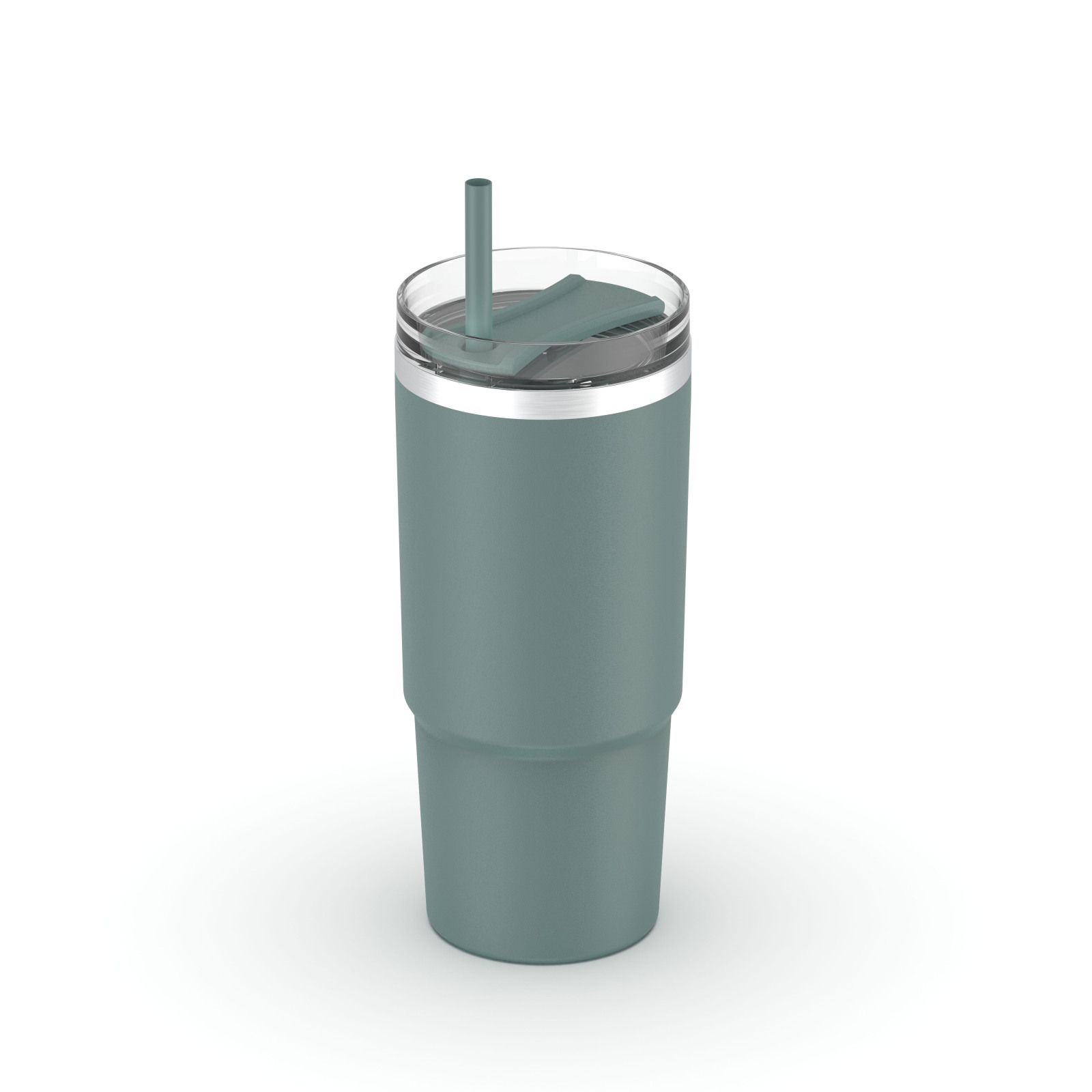 40oz Stainless Steel Mug with Tritan Straw Lid & Rotating Plate | Leak-Resistant Insulated Travel & Gym Mug | BPA-Free