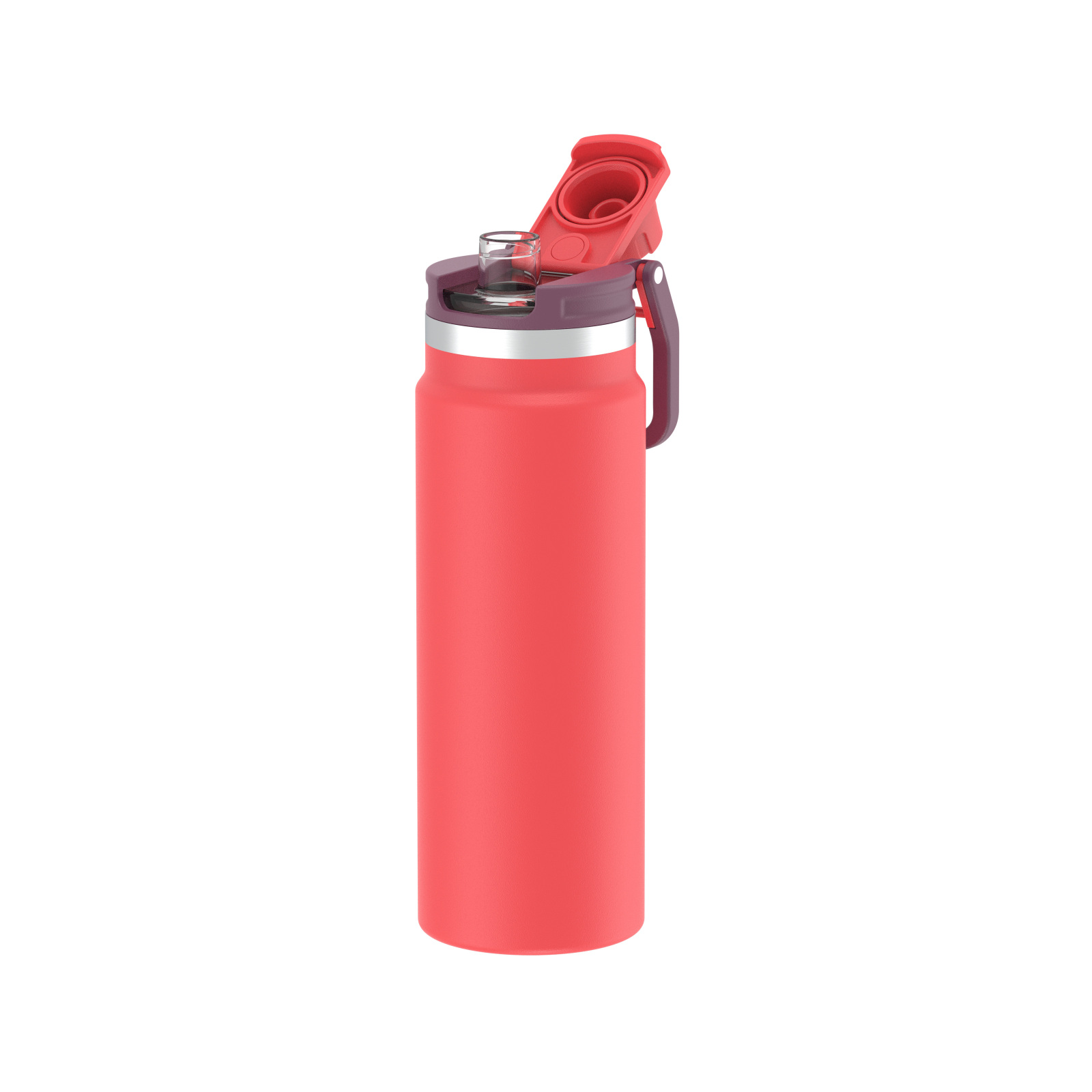 25oz Stainless Steel Bottle with Cellphone Holder Spout Lid | Perfect Size Opening | Lightweight & Leak-Resistant| Insulated Stainless Steel