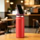 25oz Stainless Steel Bottle with Cellphone Holder Spout Lid | Perfect Size Opening | Lightweight & Leak-Resistant| Insulated Stainless Steel 