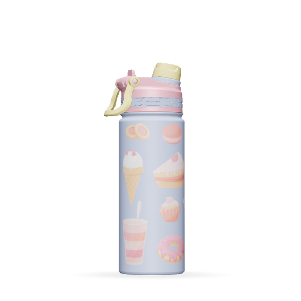 Bouteille d'eau en acier inoxydable isolée sous vide de 18 oz avec couvercle à paille de qualité supérieure