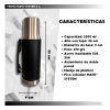 Credrink  Factory Direct wholesale Set Matero Mate System Termo 1L+Mate Termico+ Bombilla   kit -Negro