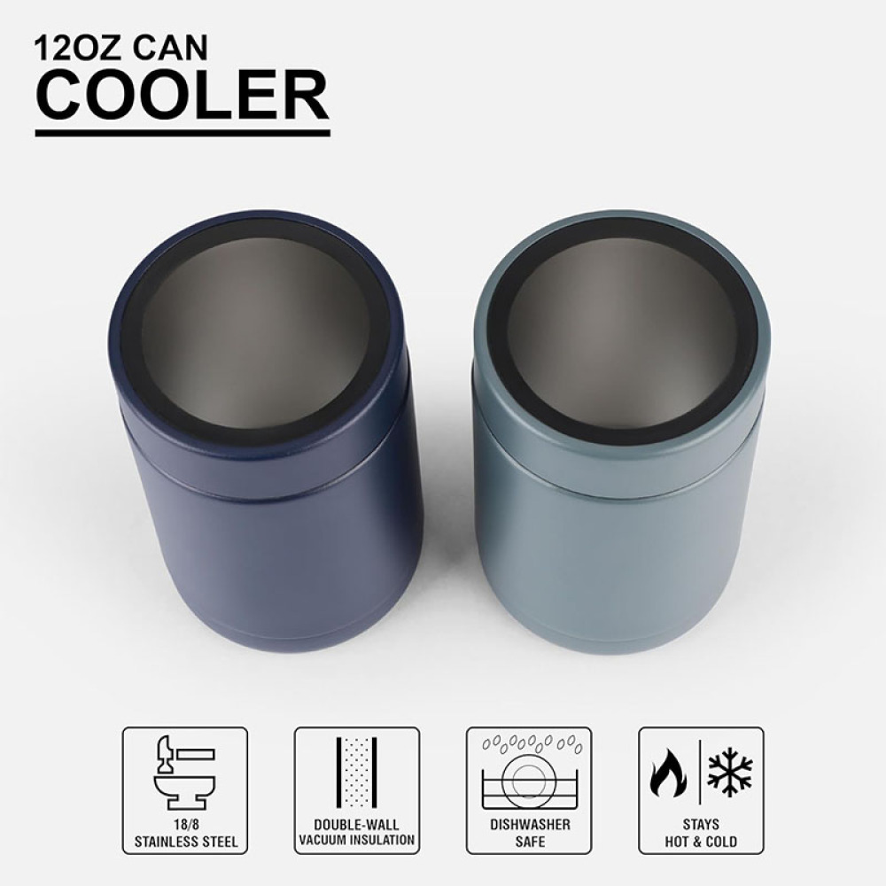 Enfriador de latas y botellas con aislamiento al vacío de acero inoxidable de 12 oz de Credrink Enfriador de latas de doble pared para latas y botellas Enfriador de latas y enfriador de metal revestido de cobre