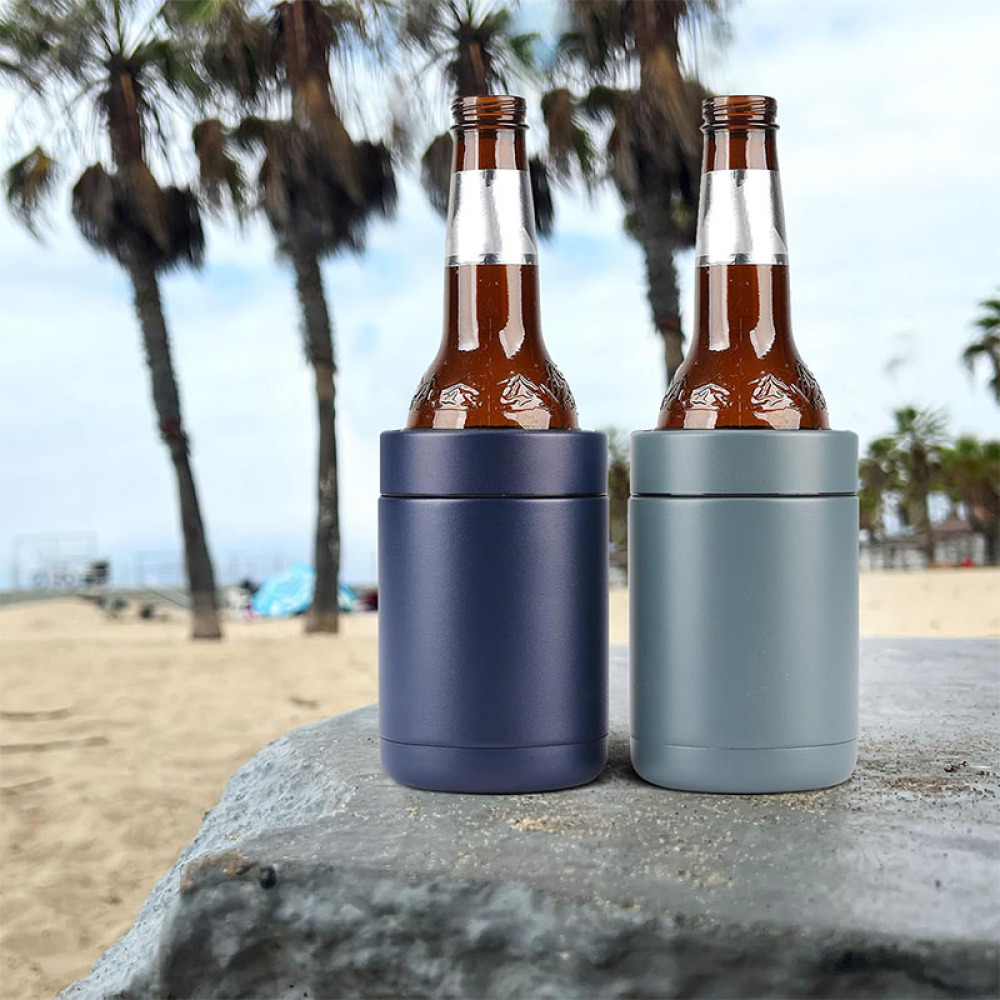 Enfriador de latas y botellas con aislamiento al vacío de acero inoxidable de 12 oz de Credrink Enfriador de latas de doble pared para latas y botellas Enfriador de latas y enfriador de metal revestido de cobre