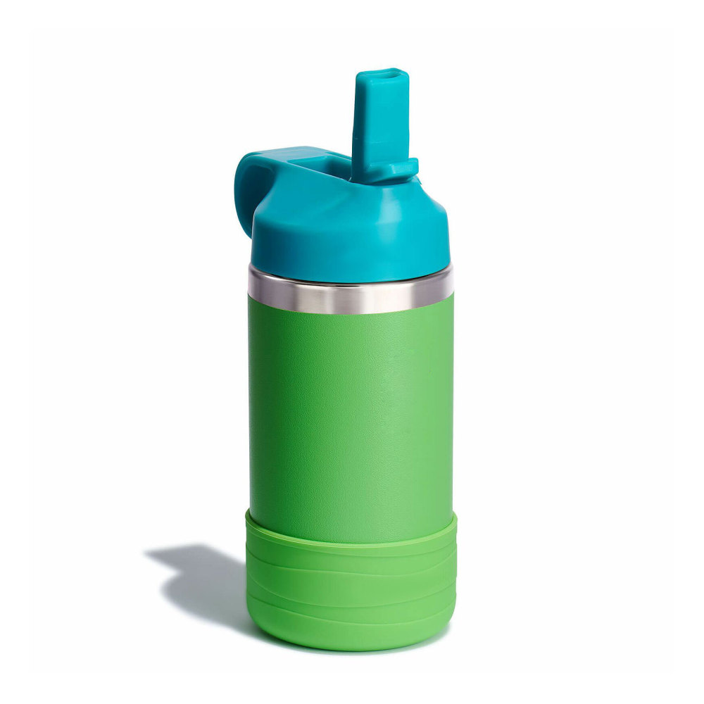 Bouteille d'eau isotherme pour enfants de 12 ml, sans BPA, double paroi, en acier inoxydable 18/8, anti-fuite, avec paille, bouteille d'eau en métal pour écoliers, garçons et filles