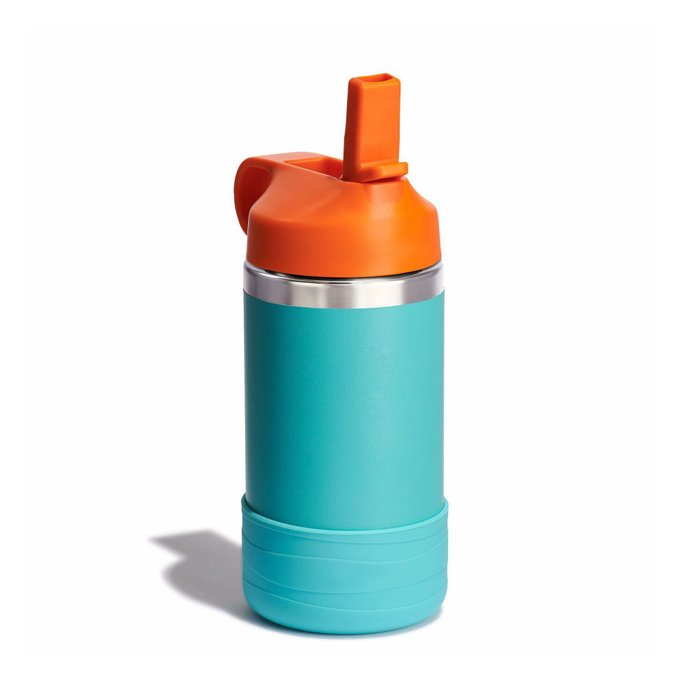 Bouteille d'eau isotherme pour enfants de 12 ml, sans BPA, double paroi, en acier inoxydable 18/8, anti-fuite, avec paille, bouteille d'eau en métal pour écoliers, garçons et filles