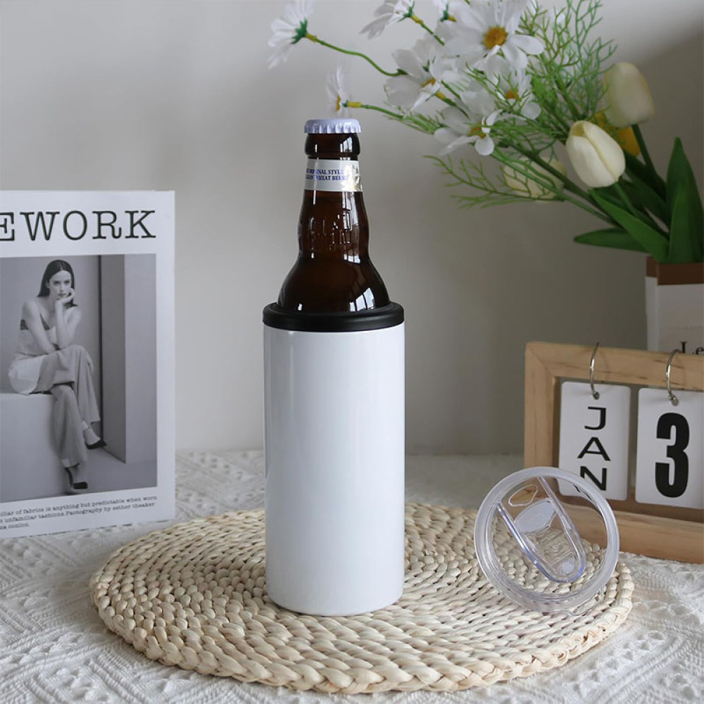 Enfriador de latas delgado de sublimación Credrink de 12 oz, de acero inoxidable, con doble pared, aislado, para latas de cerveza, vaso de sublimación, enfriador de latas de cerveza