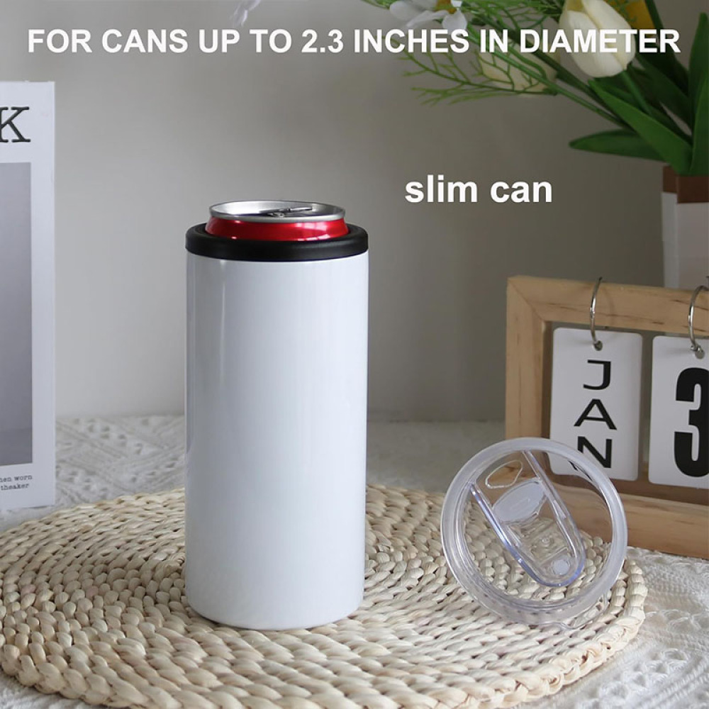 Enfriador de latas delgado de sublimación Credrink de 12 oz, de acero inoxidable, con doble pared, aislado, para latas de cerveza, vaso de sublimación, enfriador de latas de cerveza