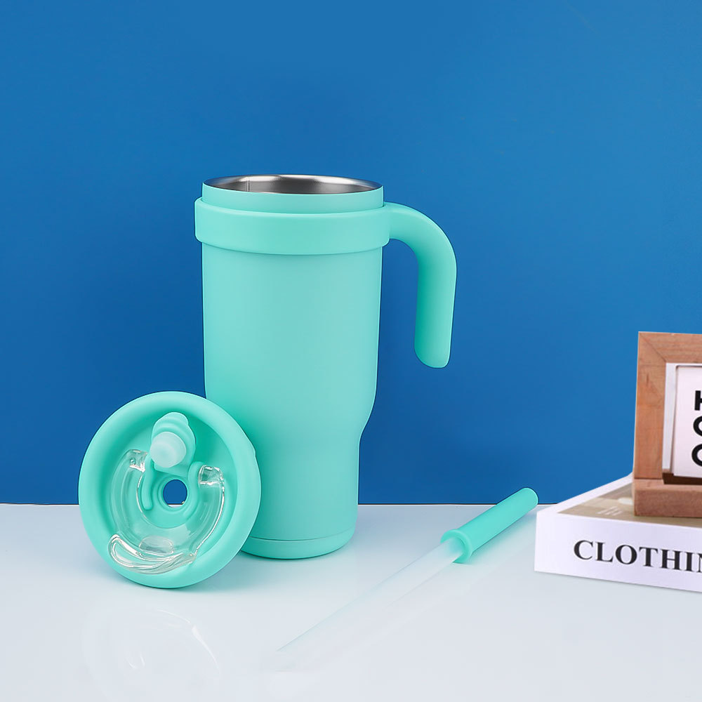 Gobelet pour enfants Credrink de 14 oz avec poignée pour enfants, tasse isotherme anti-fuite en acier inoxydable avec couvercle, paille anti-déversement, garde les boissons froides jusqu'à 18 heures