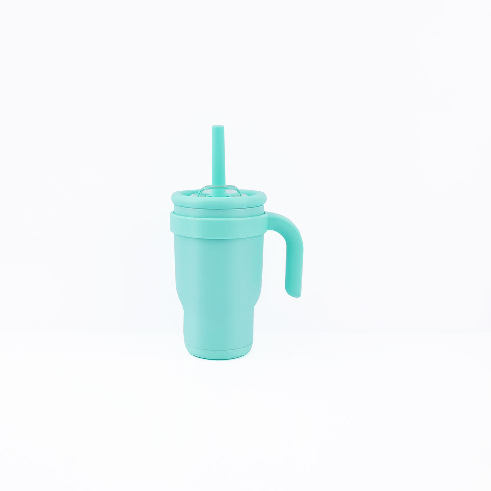 Gobelet pour enfants Credrink de 14 oz avec poignée pour enfants, tasse isotherme anti-fuite en acier inoxydable avec couvercle, paille anti-déversement, garde les boissons froides jusqu'à 18 heures