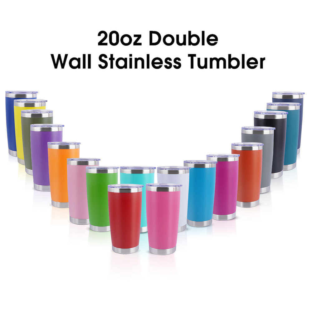Vaso de 20 oz de Credrink, vasos de acero inoxidable con aislamiento al vacío y tapa, taza de viaje de doble pared, taza de café duradera con revestimiento de polvo, adecuada para bebidas heladas y bebidas calientes