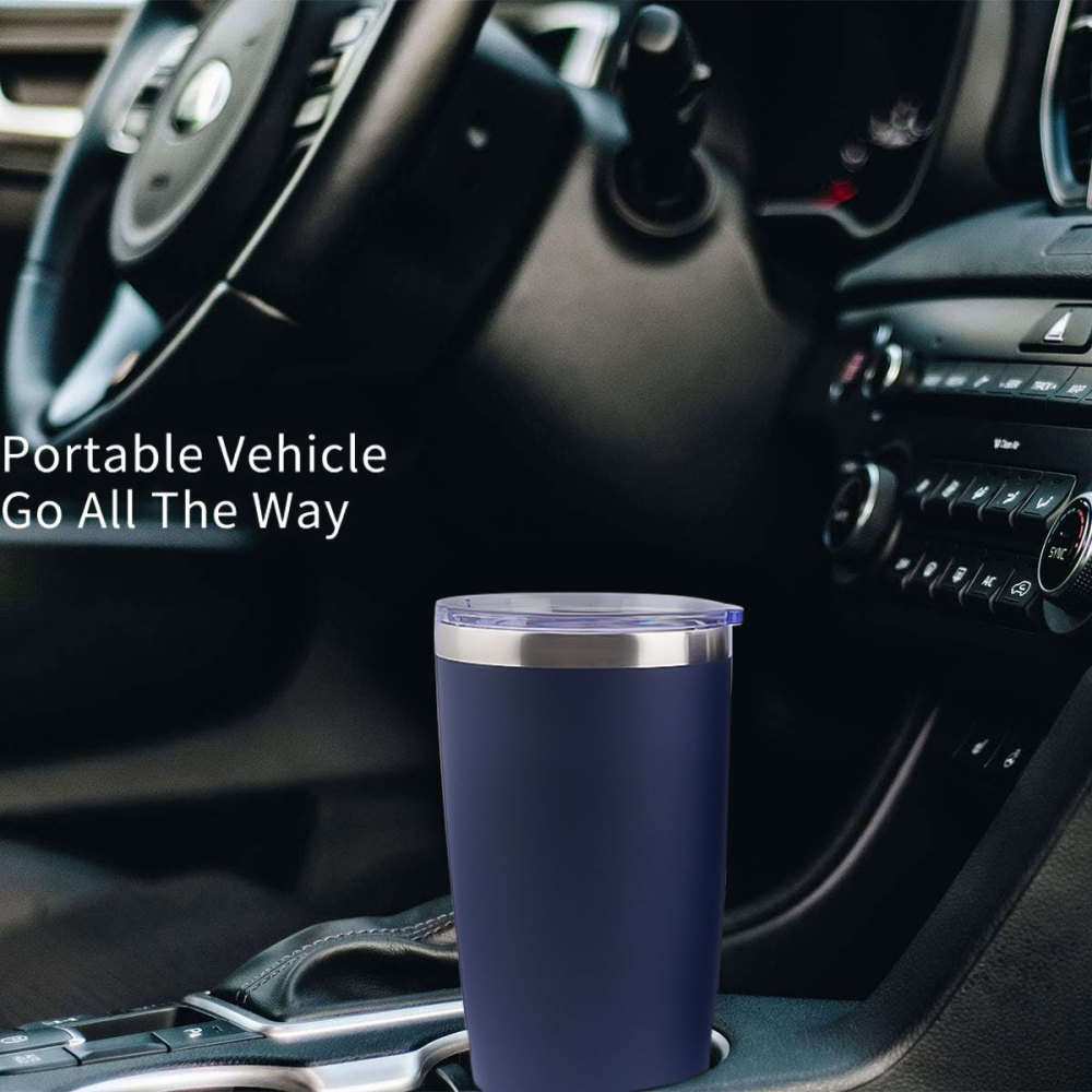 Vaso de 20 oz de Credrink, vasos de acero inoxidable con aislamiento al vacío y tapa, taza de viaje de doble pared, taza de café duradera con revestimiento de polvo, adecuada para bebidas heladas y bebidas calientes