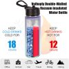 Credrink 22 oz Insulated Water Bottles with Straw Lid Stainless Steel Sports Bottle with Handle Double Walled Metal Travel Water Thermos with Wide Mouth Reusable Water Flask for School