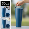 Credrink  Factory Direct wholesale 30 OZ Tumbler With Flip Straw Triple-Wall Easy-carry Insulated Water Bottles With Top Handle Fit in Cupholder Leakproof Stainless Steel Water Jug For Gym Outdoors Cold Drinks